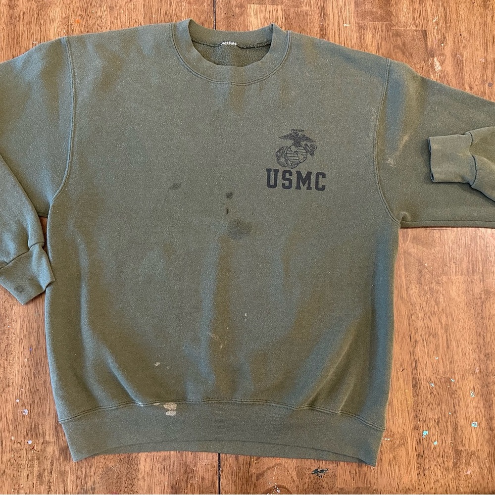 USMC Green Men's Crewneck Sweatshirt